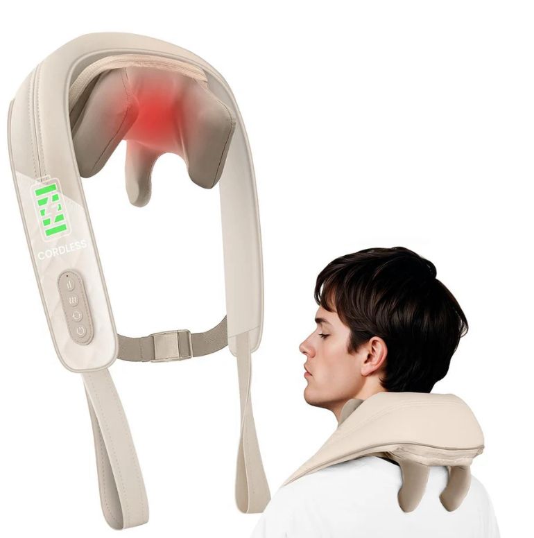 Snailax Cordless Neck Shoulder Massager with Heat & Shiastu Back Massage Pillow with Deep Tissue Kneading